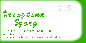 krisztina szorg business card